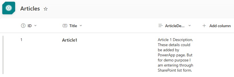 Article list content